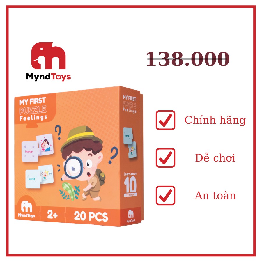 Ghép đôi thông minh Trí tuệ cảm xúc - Đồ chơi trí tuệ Myndtoys [20 miếng]