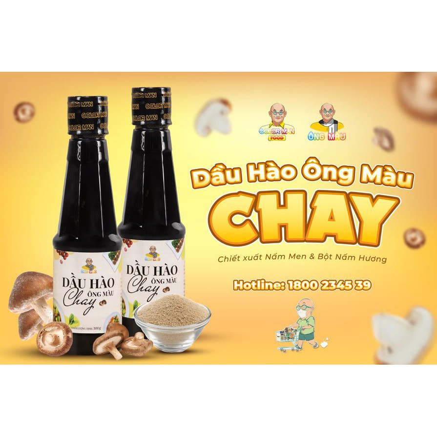 Dầu hào chay Color Man chai 300g từ bột nắm hương và chiết xuất nấm men giàu dinh dưỡng thích hợp cho các món xào