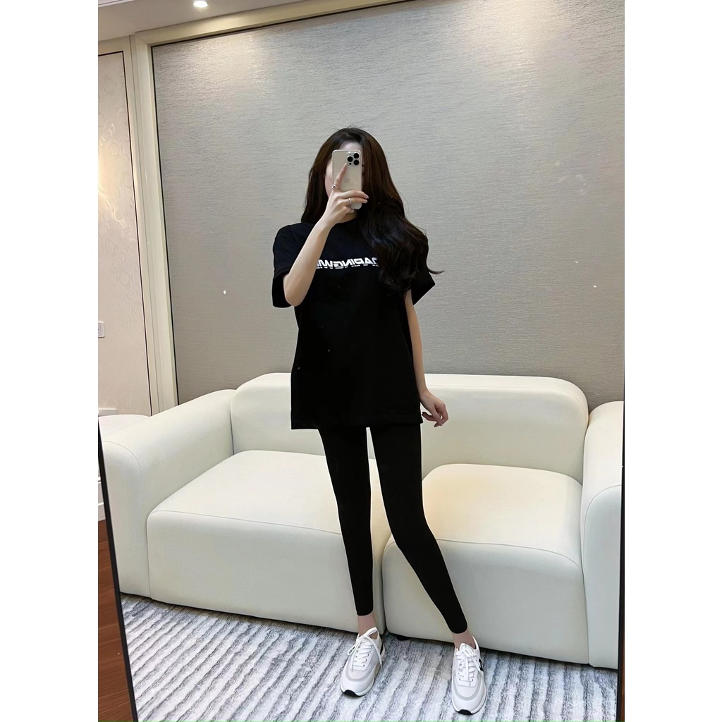 Cocory vn Quần Legging Thể Thao Màu Trơn Lưng Cao Size M-3XL Thời Trang Mùa Thu Cho Nữ