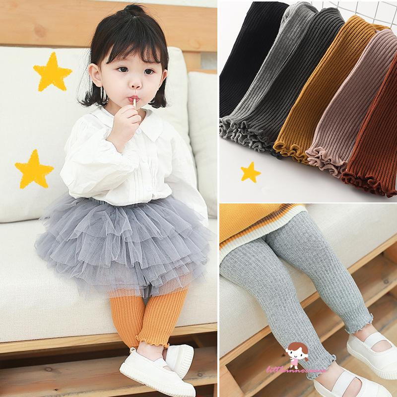 Quần Legging Dài Lưng Cao Co Giãn Màu Sắc Trơn Thời Trang Mùa Hè Dành Cho Bé Gái 6 Tháng - 4 Tuổi
