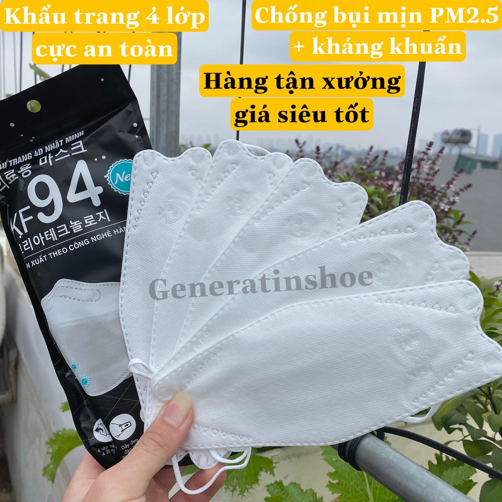 Khẩu trang kf94 set 50 cái khẩu trang 4D cao cấp công nghệ hàn quốc chống bui mụn, giảm thiểu các bệnh hô hấp