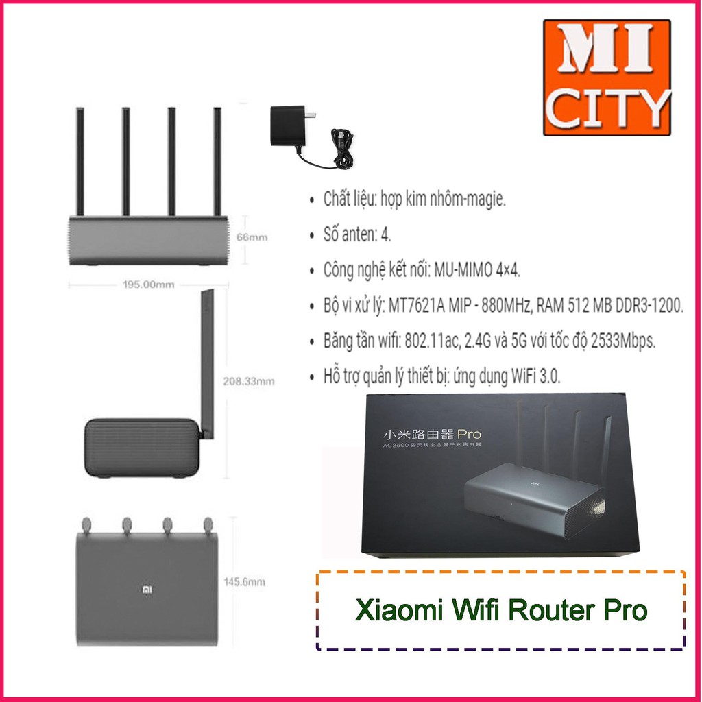 Bộ phát Wifi Router Xiaomi Pro - AC2600 / Router AC2350 / Router AX3600