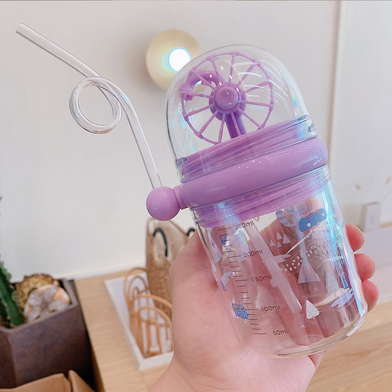 Cốc Nhựa Uống Nước Có Ống Hút Hình Cá Voi Dễ Thương Chống Rơi Vỡ Cho Bé