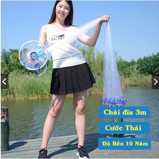 Chài đánh cá tự bung loại từ 3m đến 6m Chài lưới đĩa bay cước thái lan
