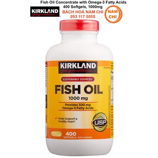[DATE MỚI NHẤT] Viên Uống Dầu Cá Kirkland Fish Oil 400 Viên Mẫu Mới Nhất- Nắp Đỏ CHUẨN COSTCO USA