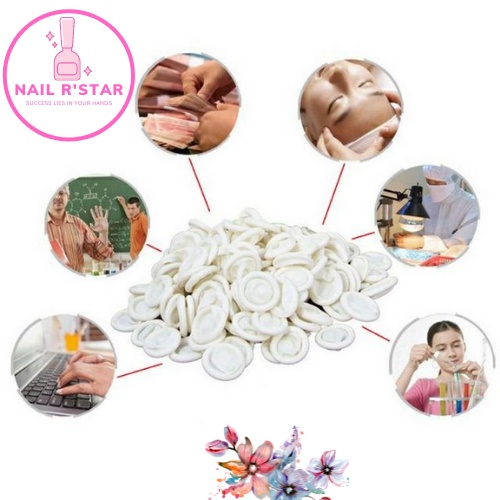 Set 200 bao ngón tay cao su làm nail và phun xăm thẩm mỹ chuyên dụng NAIL R’STAR