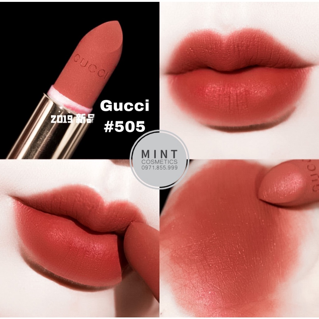 Son Gucci Rouge À Lèvres Matte Lipstick 3.5G, Gucci Rouge de Beauté Brillant Glow &amp; Care Shine Full Size Chính hãng