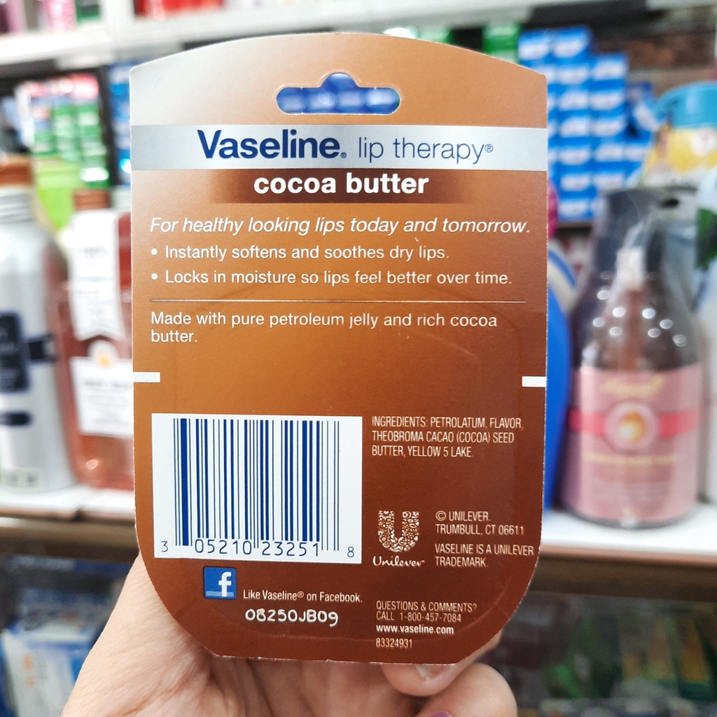 Son dưỡng môi Vaseline Cocoa Butter Lip Therapy 7g(Hạnh Nhân)