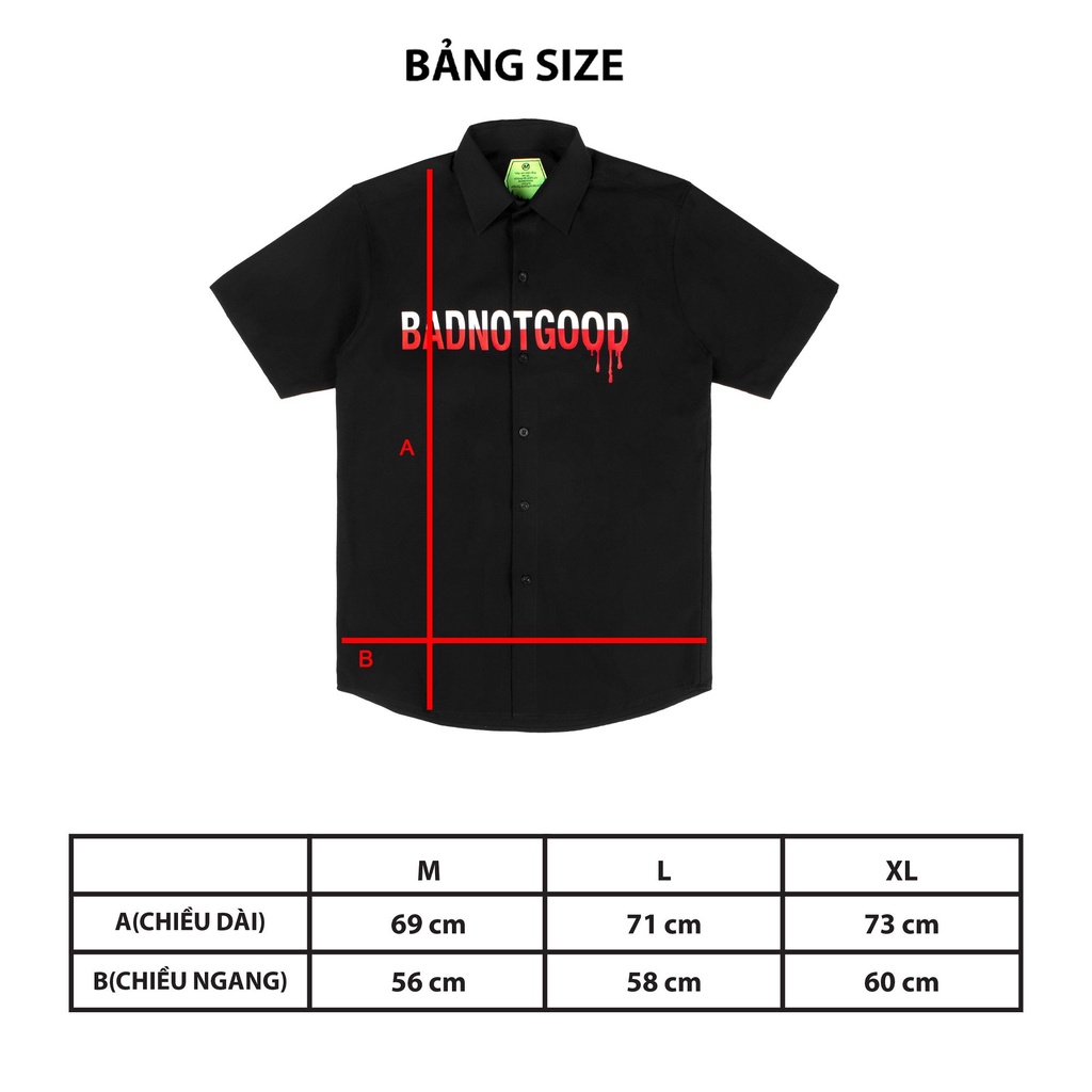 ÁO SƠ MI NGẮN TAY BLEEDING *ĐEN | BigBuy360 - bigbuy360.vn