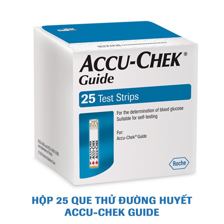 [Hàng Chính Hãng] Hộp 50 hoặc 25 Que Thử Đường Huyết Accuchek Guide - Sản Xuất Tại Mỹ