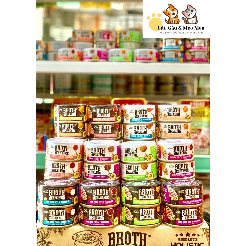 ABSOLUTE BROTH CHUNKS - THỊT NGUYÊN MIẾNG VÀ NƯỚC HẦM CHO THÚ CƯNG