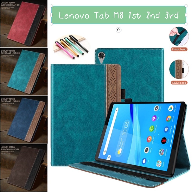 Bao Da Máy Tính Bảng PU Dạng Ví Hai Màu Cho Lenovo Tab M8 TB-8505F / X (HD) / TB-8705F (FHD) / TB-8506F (2nd 3rd Gen) Ốp