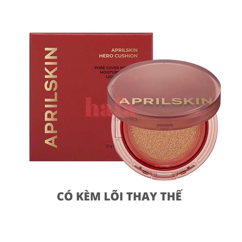 Phấn Nước Ma Thuật APRILSKIN HERO CUSHION Vỏ Đỏ Kèm Lõi Độ Che Phủ Cao