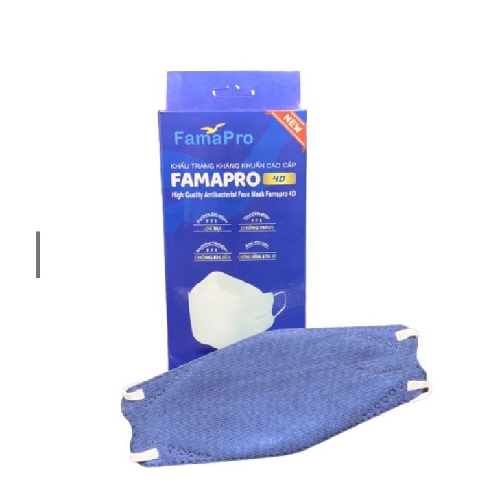 Combo 10c Khẩu trang 4D y tế cao cấp kháng khuẩn 3 lớp Famapro