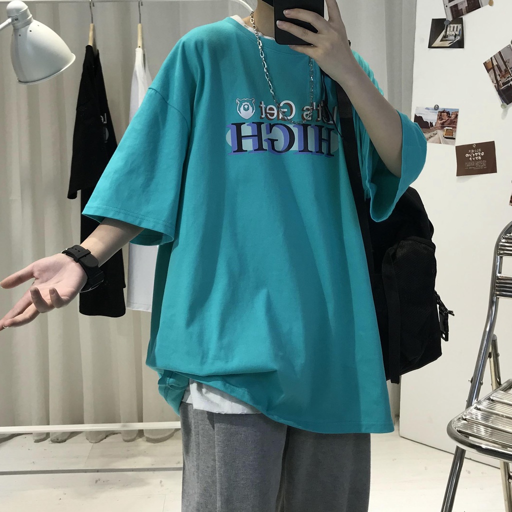Áo Thun Form Rộng Tay Lỡ Phong Cách Hàn Quốc Dành Cho Nam Size M-3Xl