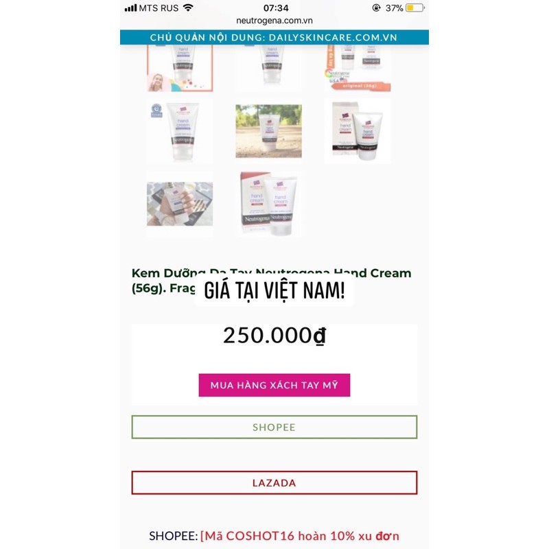 Set kem dưỡng da tay mềm mịn, giảm khô ráp và son dưỡng chống nắng Neutrogena | BigBuy360 - bigbuy360.vn