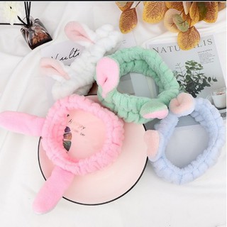 Băng đô tuban,bờm rửa mặt tai thỏ 3D vải nhung mẫu mới