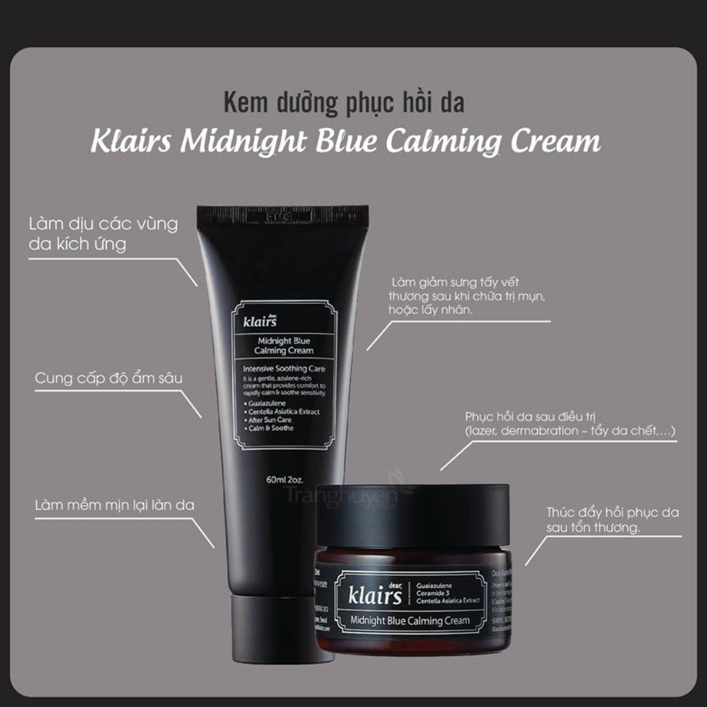 Kem dưỡng ẩm Klairs,kem dưỡng phục hồi da Klairs Midnight Blue Calming Cream