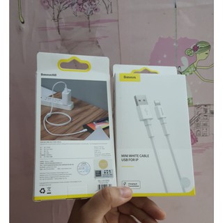 Cáp Sạc Nhanh Siêu Bền Baseus Mini White cổng Type C, Lightning/ Micro USB ( Quick Charging & Sync Data TPE Cable )