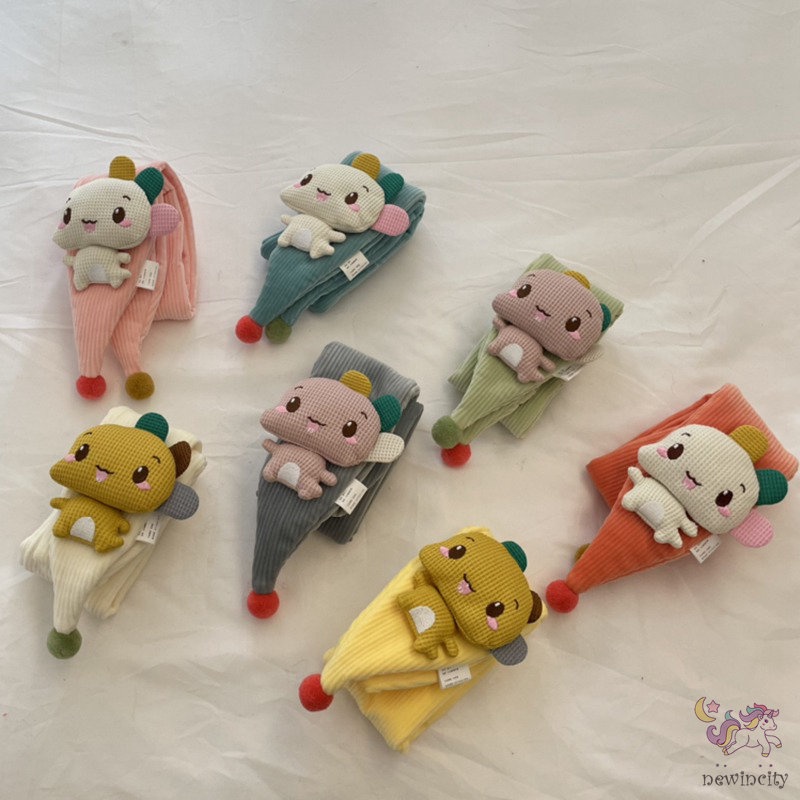 Khăn choàng cổ giữ ấm họa tiết hoạt hình phong cách Hàn Quốc cho bé