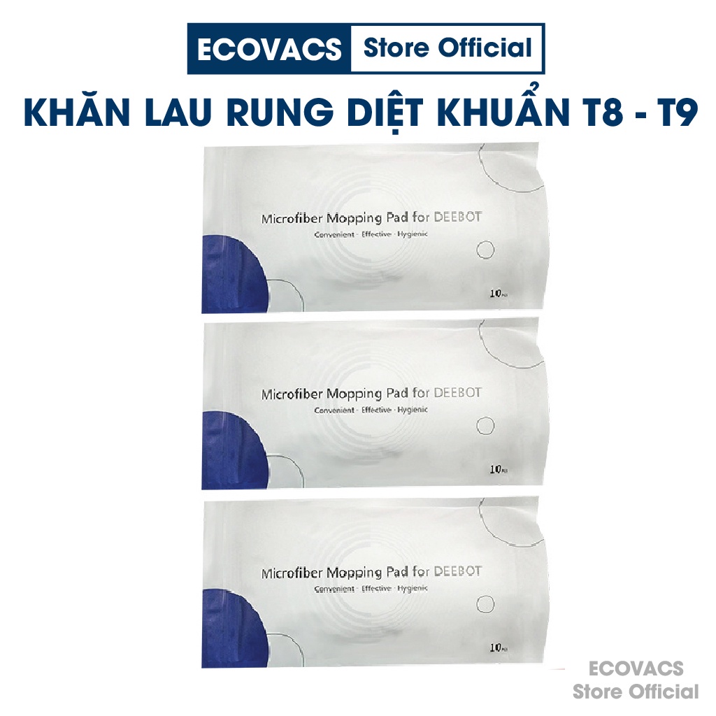 Túi 10 khăn lau rung ướt diệt Khuẩn Ecovacs chính hãng T8 Aivi – T8 Power - T9 Aivi – T9 –T9 max – T8aivi plus – t9 aivi