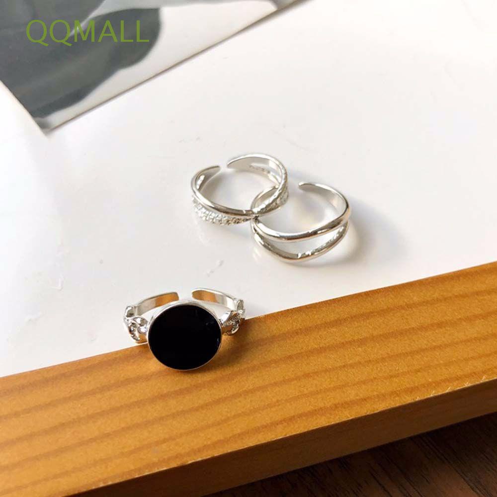 Bộ 3 Nhẫn Đeo Đốt Ngón Tay Dạng Mở Phong Cách Vintage Dành Cho Nữ|Nhẫn Kim Loại Nhiều Màu Sắc Phong Cách Hàn Quốc