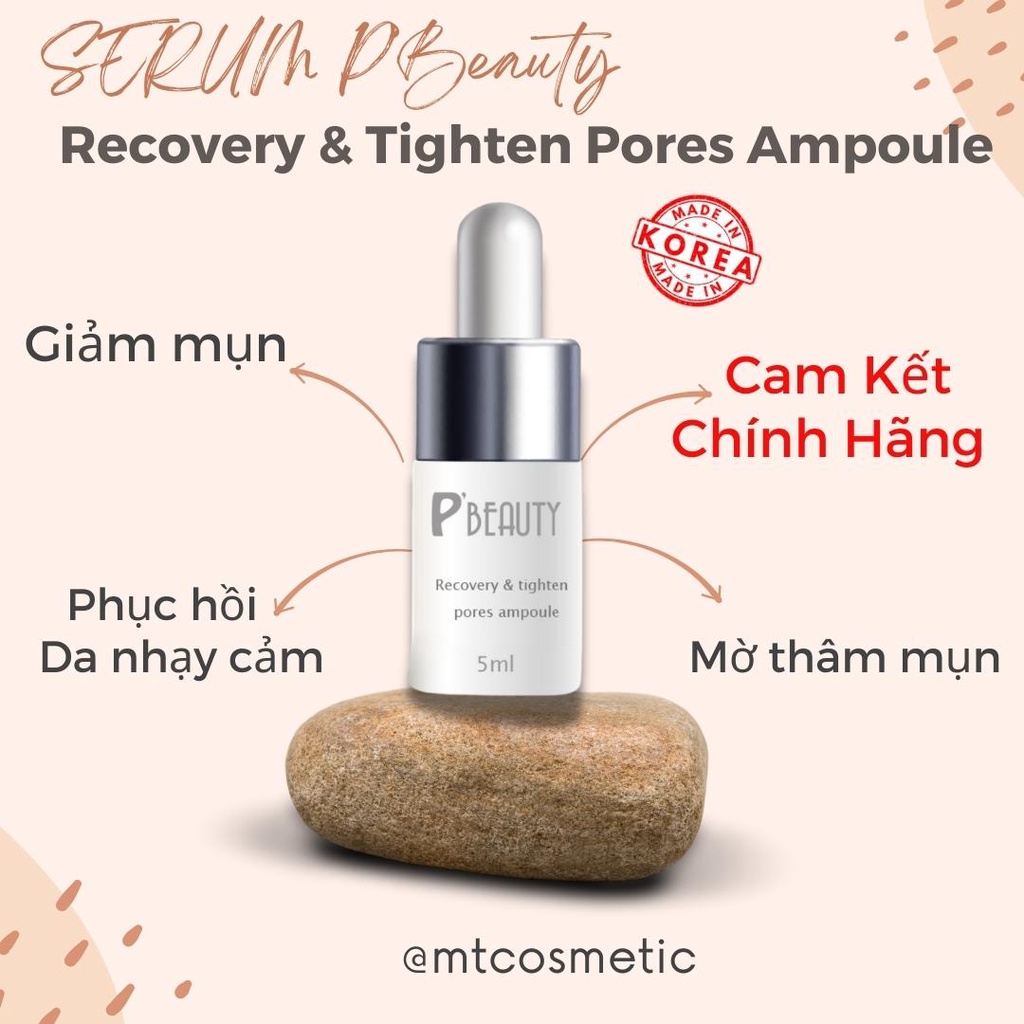 Serum đường đen PBeauty - Black Sugar Ist Essence 5ml - P’Beauty Recovery & Tighten Pores Ampoule 5ml