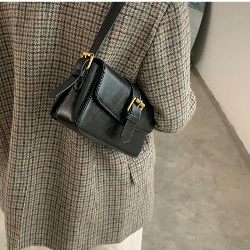 Túi đeo thời trang nữ dáng vuông da trơn cá tính phong cách vintage túi xách thời trang nữ chất lượng cao