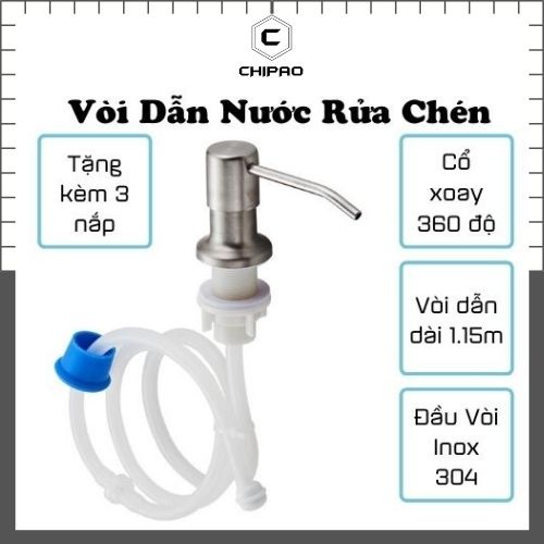 Vòi Dẫn Nước Rửa Chén Gắn Bồn Rửa Bát Inox 304 Tiện Lợi CHIPAO STORE
