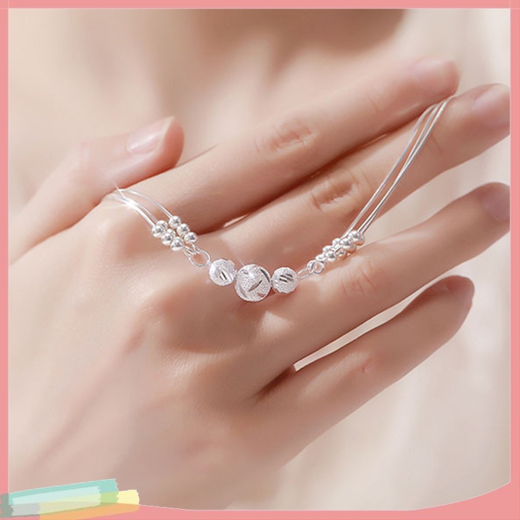 - - Vòng Tay Xỏ Hạt Ba Lớp Trang Sức Phong Cách Hàn Quốc Mặc Hàng Ngày Cho Nữ