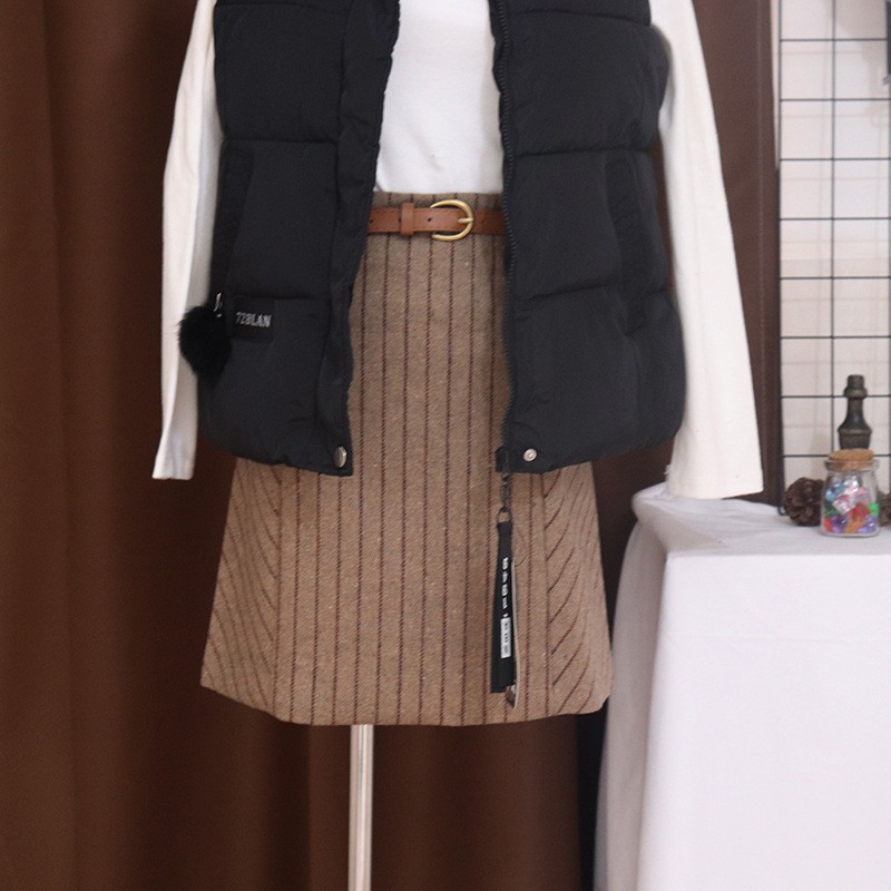 Chân Váy Dạ Sọc - Đen và Ghi kèm nịt | BigBuy360 - bigbuy360.vn