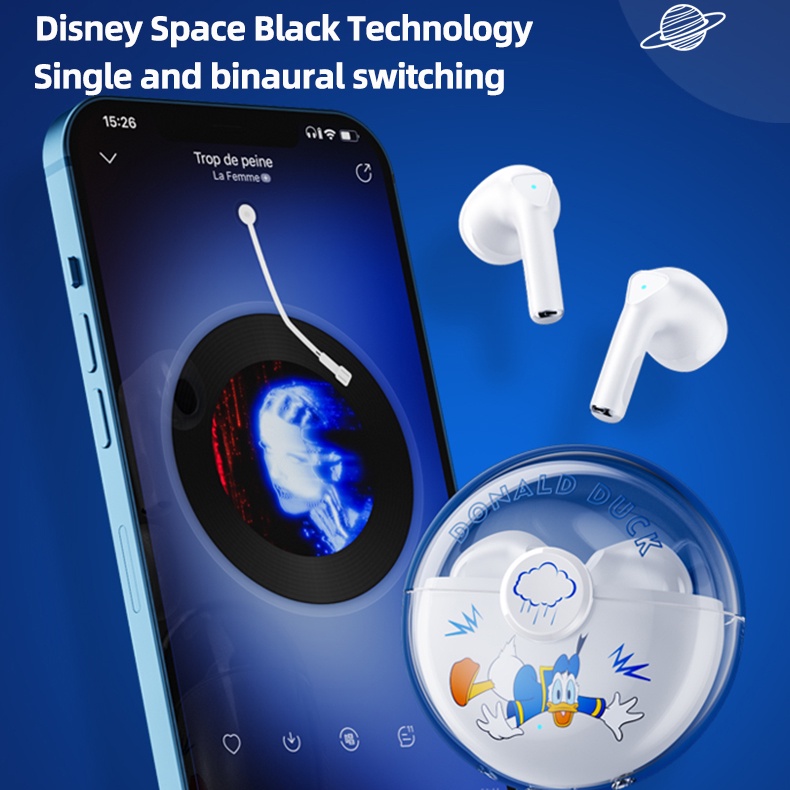 Tai nghe Bluetooth Disney F1 In-ear stereo chất lượng âm HD thời lượng pin siêu dài có mic gọi chống thấm nước