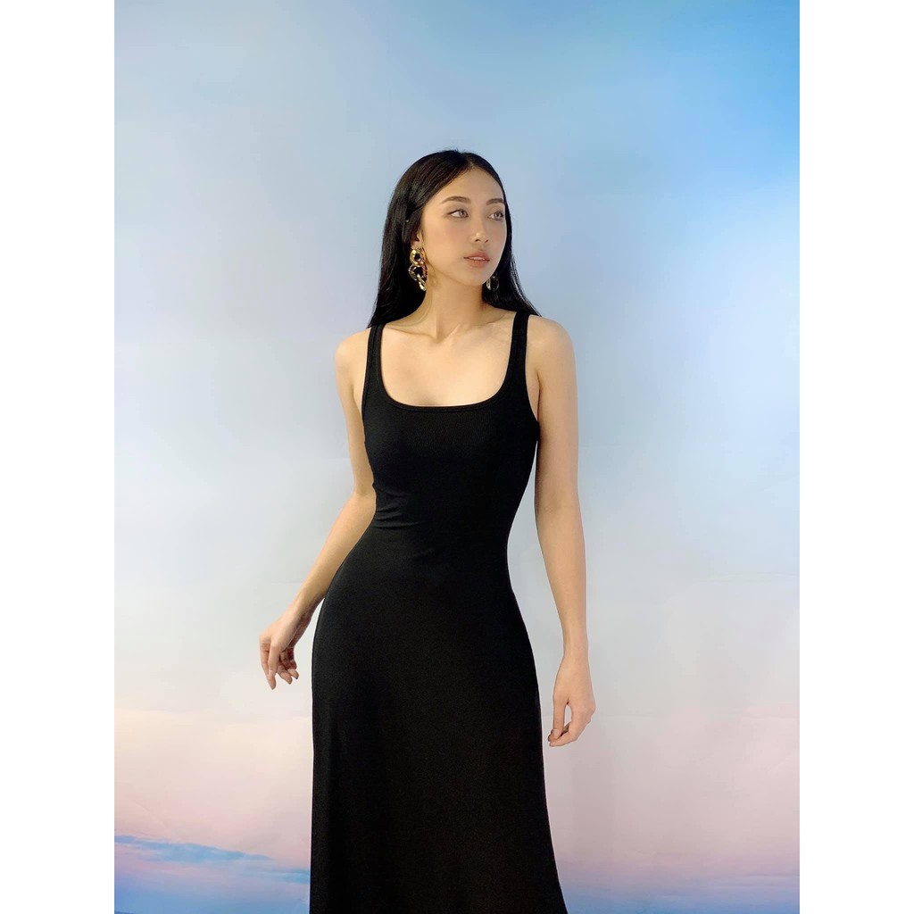 Váy Ba Lỗ Cổ U Xoè Nữ BUSY Thun Gân Co Giãn Ôm Sát VCU3 | BigBuy360 - bigbuy360.vn