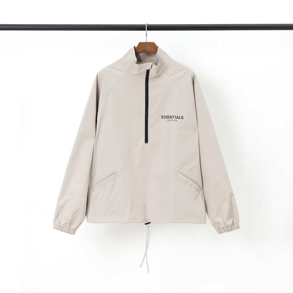 Áo Khoác Gió In Chữ Phản Quang 3M Phối Khóa Kéo 21SS