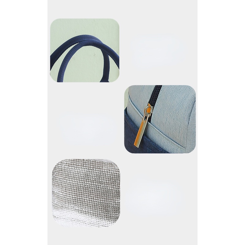 Túi Đựng Hộp Cơm Trưa Lót Giấy Nhôm Dày Cách Nhiệt Chống Thấm Nước Nhiều Màu Sắc