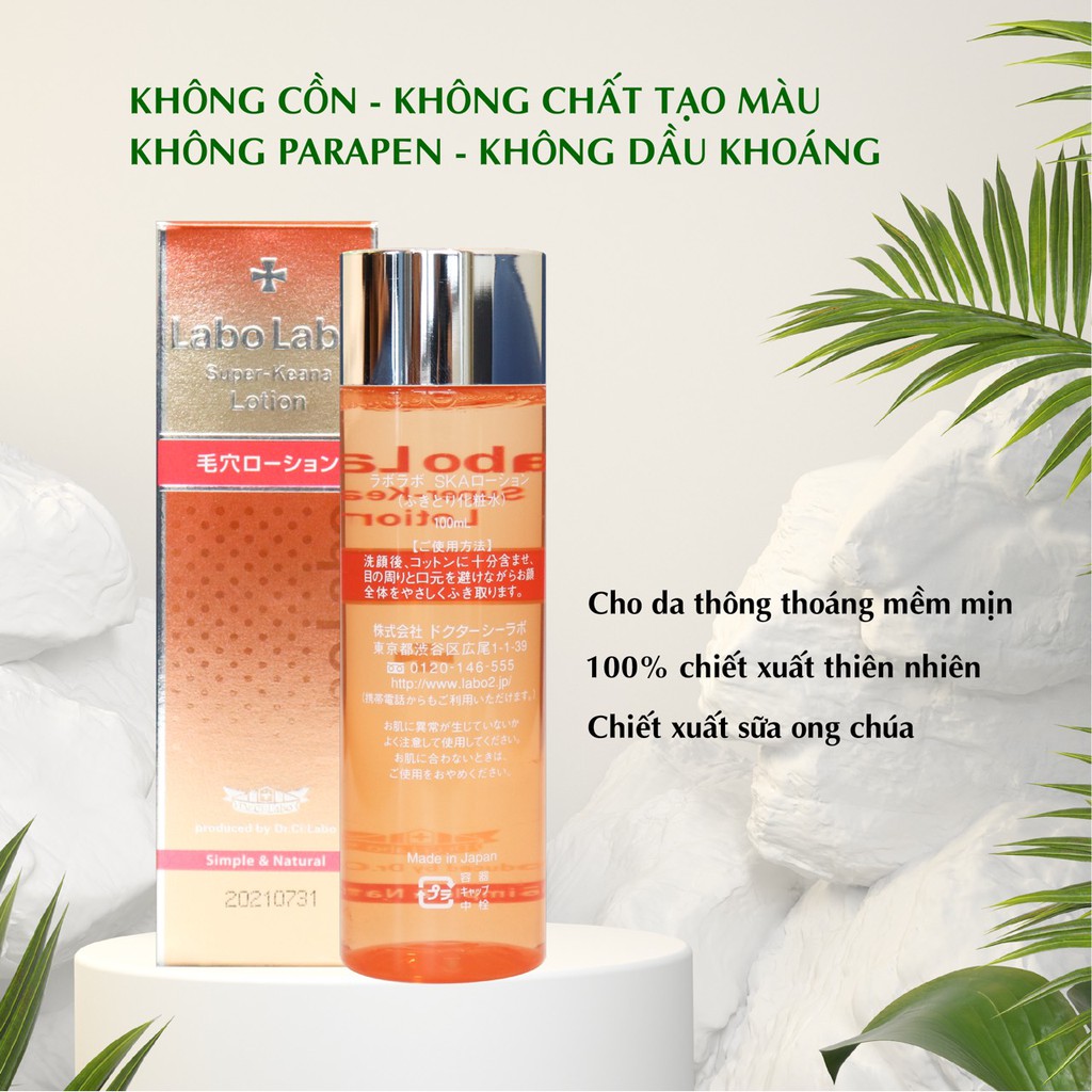 Nước Hoa Hồng Labo Labo 100ml - Lotion Dưỡng Da, Cấp Ẩm - Tăng Đàn Hồi Cho Da, Thu Nhỏ Lỗ Chân Lông - Xuất xứ Nhật Bản