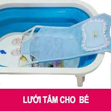 Giường lưới tắm kèm gối chống trượt an toàn cho bé sơ sinh