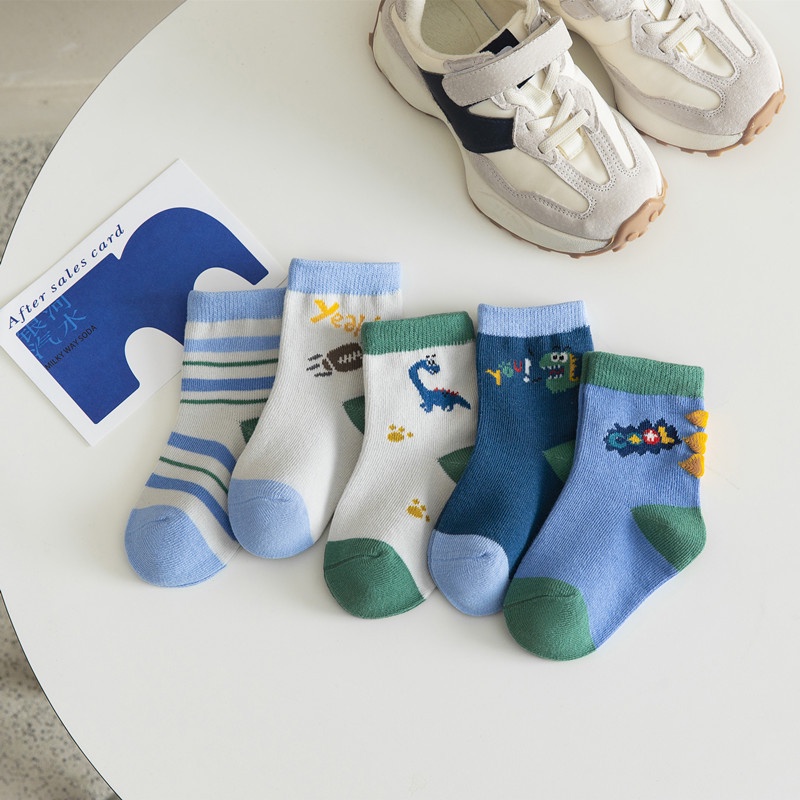 Vớ cho bé trai bé gái sét 5 đôi tất trẻ em cổ cao siêu xinh tat mùa đông cho bé mẫu mới 2022