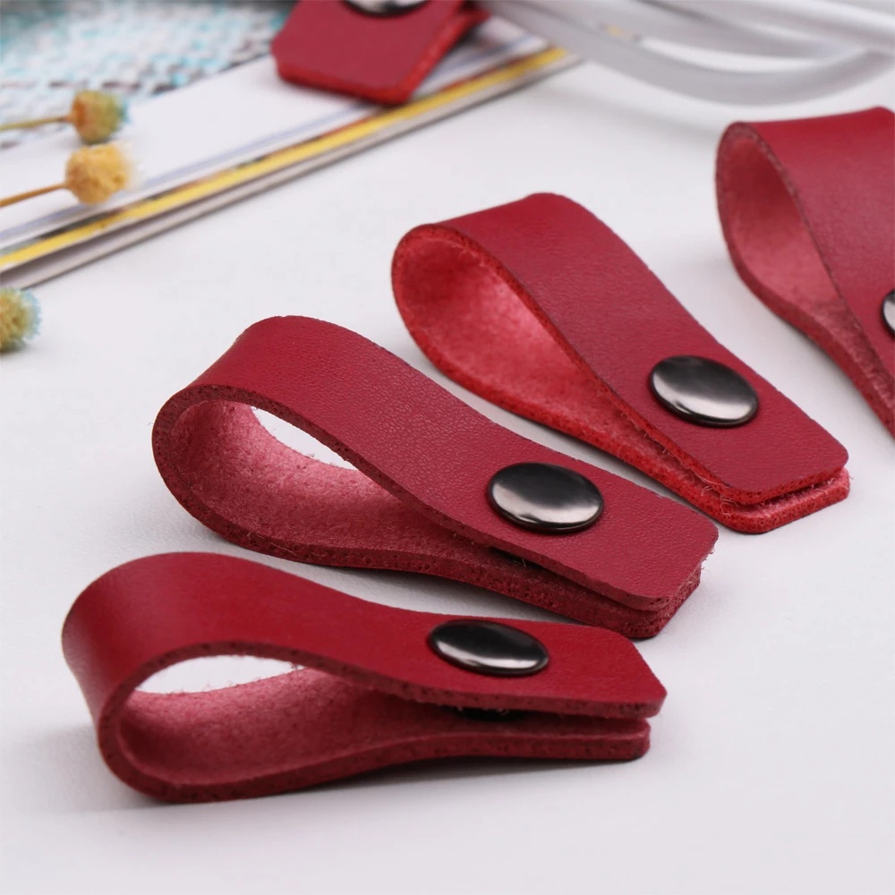 Dây quấn cáp sạc tai nghe bằng da PU thủ công giúp sắp xếp gọn gàng dành cho văn phòng/nhà ở/trường học