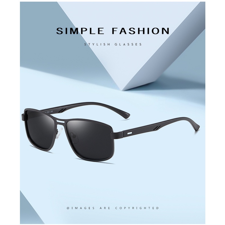 Kính mát ZELIN 5925 phân cực tròng vuông phong cách retro thời trang dành cho nam