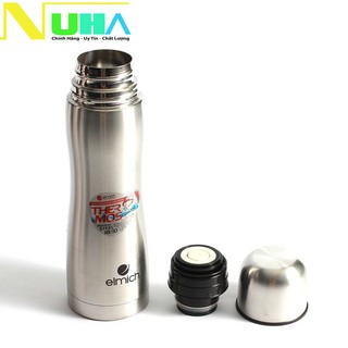 Bình giữ nhiệt 500ml elmich el-6391 inox 304 thiết kế 3 lớp, dung tích 500ml, màu bạc
