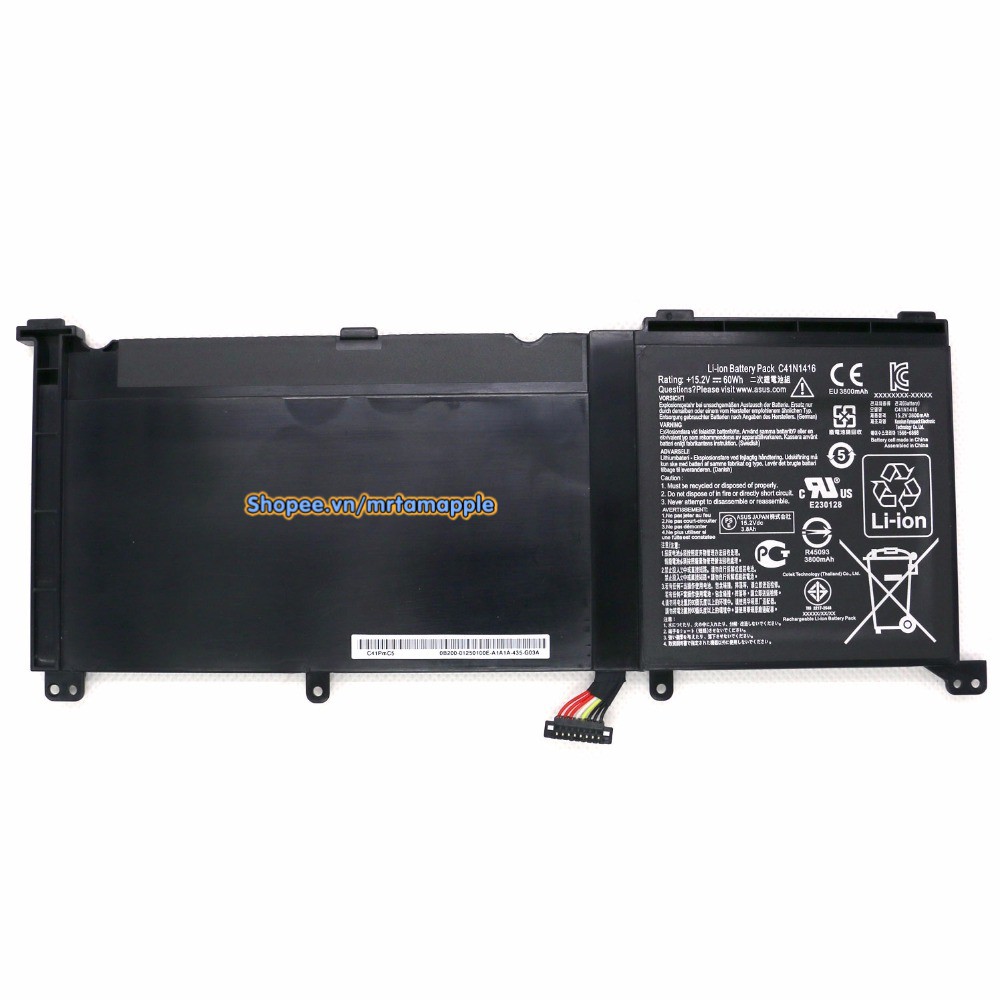 (BATTERY) PIN LAPTOP ASUS UX501 (C41N1416) [60WH] (C32N1415) [96WH] (ZIN) - ZenBook Pro G501 G601 N501 UX501