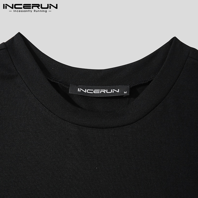 Áo thun INCERUN ba lỗ màu trơn thời trang mùa hè cho nam