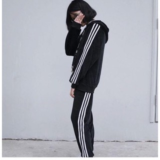 Quần joggers đen 3 sọc thể thao cao cấp