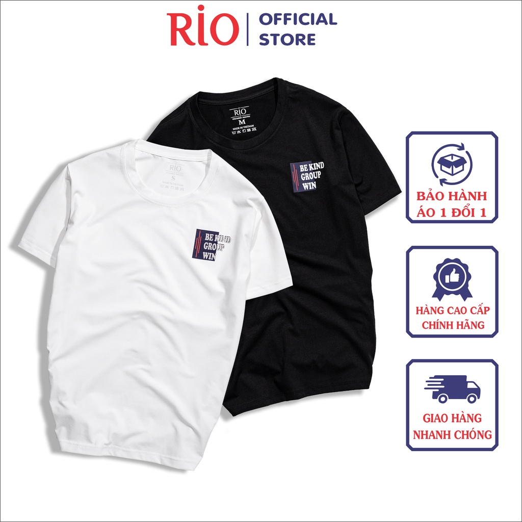 Áo Thun Nam, Áo Phông Nam Cổ Tròn Tay Ngắn RIO thun cotton cao cấp dày dặn thoáng mát trơn hàng hiệu đẹp RIO-10