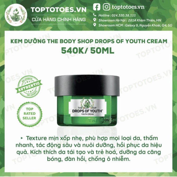 HÀNG HOT SALE Bộ sản phẩm The Body Shop Drops of Youth foam rửa mặt, essence, lotion, serum, kem dưỡng HÀNG HOT SALE