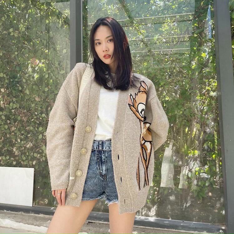Áo khoác cardigan len hươu nai dày dặn