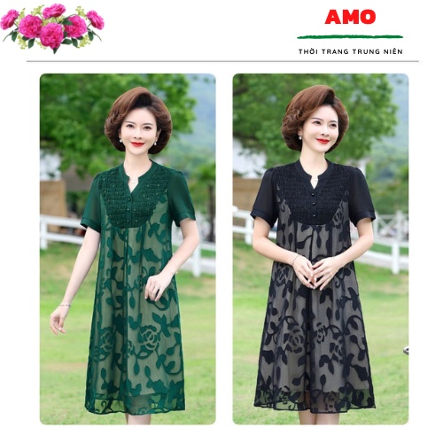 ĐẦM VOAN TRUNG NIÊN CAO CẤP, giả sơ mi