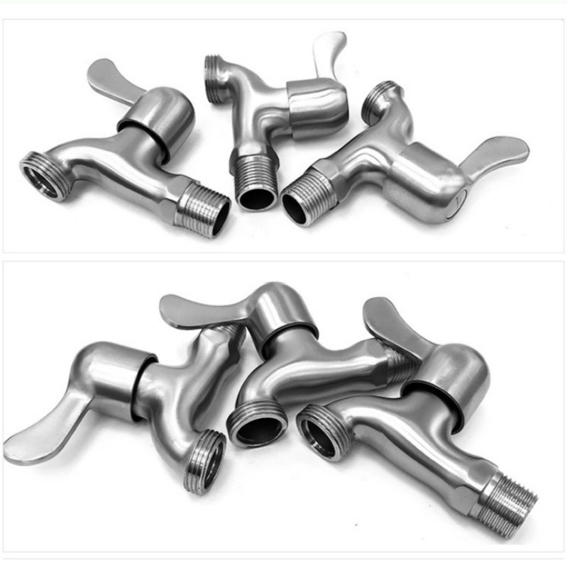 Vòi Nước Gắn Tường Bằng Thép Không Gỉ G3/4’‘ Dành Cho Bồn Rửa Chén SUS304