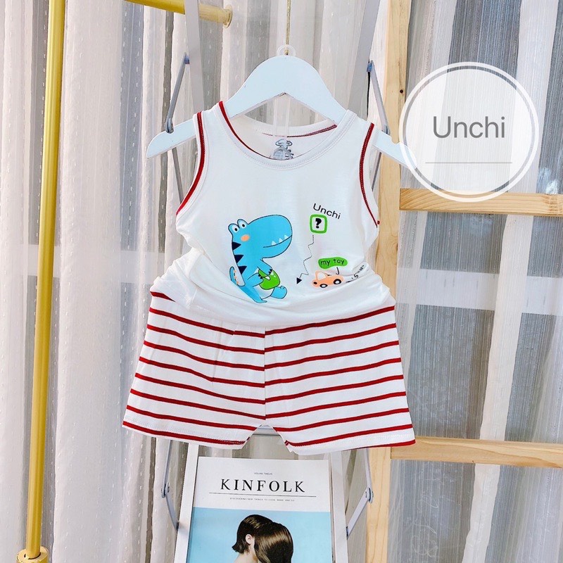 Bộ Quần Áo Unchi Ba Lỗ Bé Trai, Bé Gái Chất Thun Lạnh Mát Mẻ - Thời Trang 2022 (BC3)
